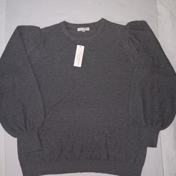 COLOUR EIGHTEEN FLANNEL BALLOON SLEEVE SWEATER TOP - Picture 2 of 11